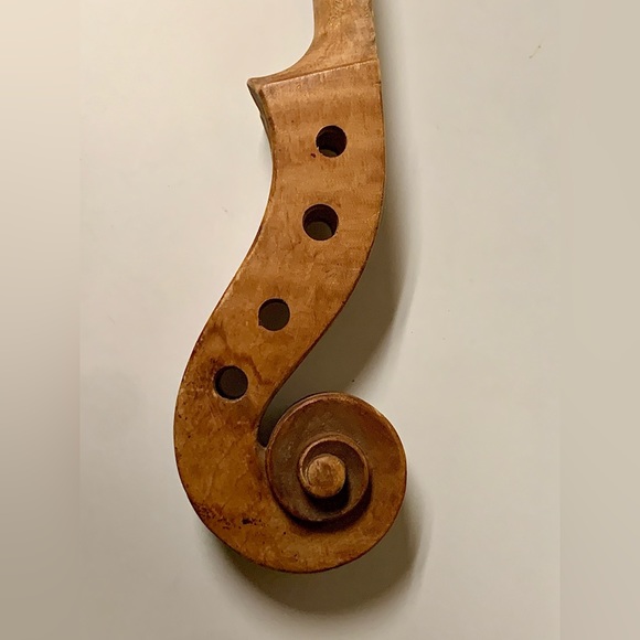 Vintage Artisan Luthier Crafted Hardwood Violin Fiddle Neck Head Raw - Picture 10 of 16